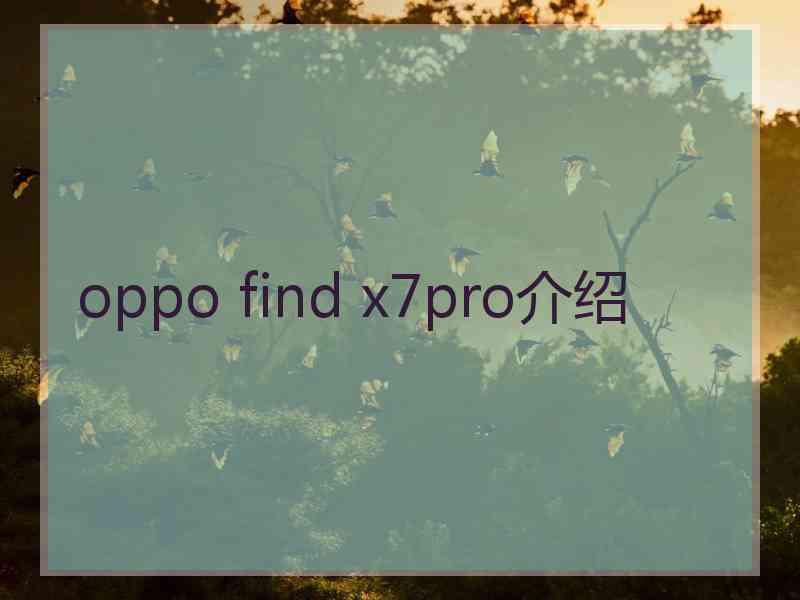 oppo find x7pro介绍