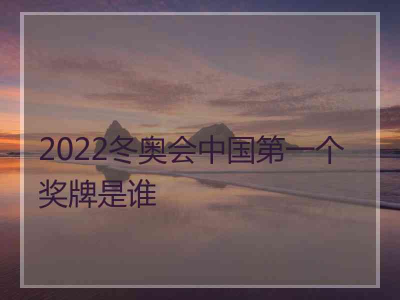 2022冬奥会中国第一个奖牌是谁