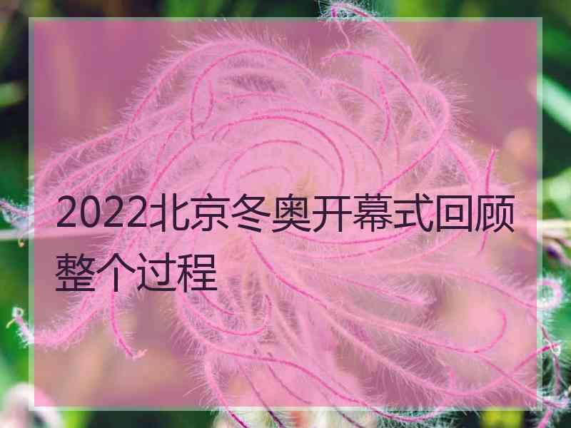 2022北京冬奥开幕式回顾整个过程