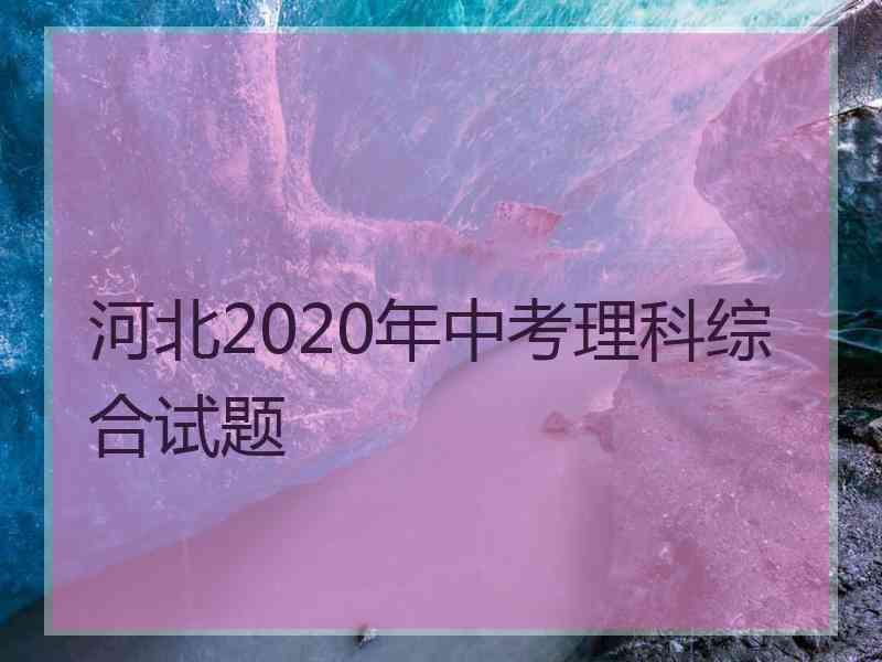 河北2020年中考理科综合试题