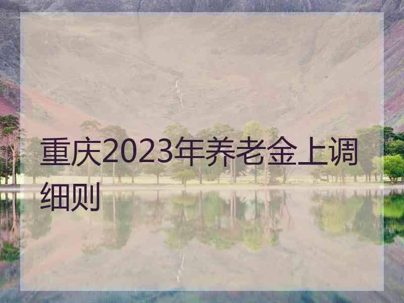 重庆2023年养老金上调细则