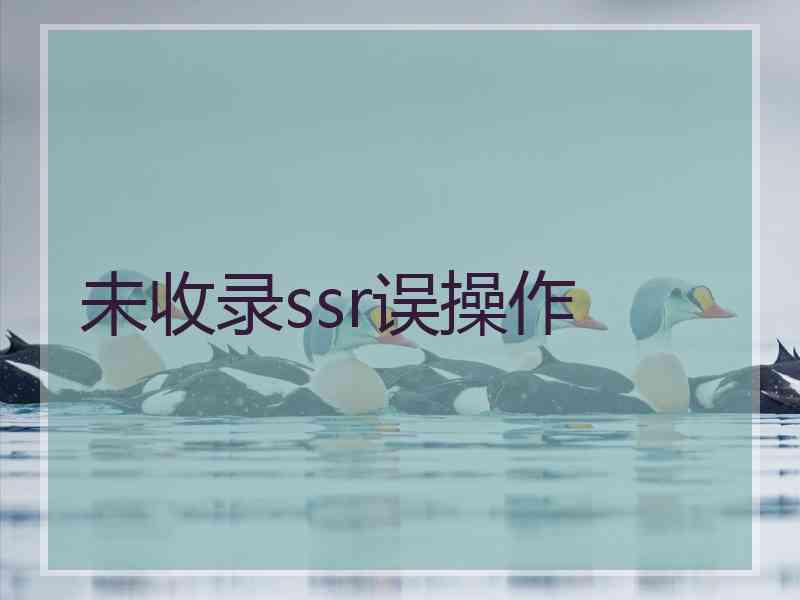 未收录ssr误操作