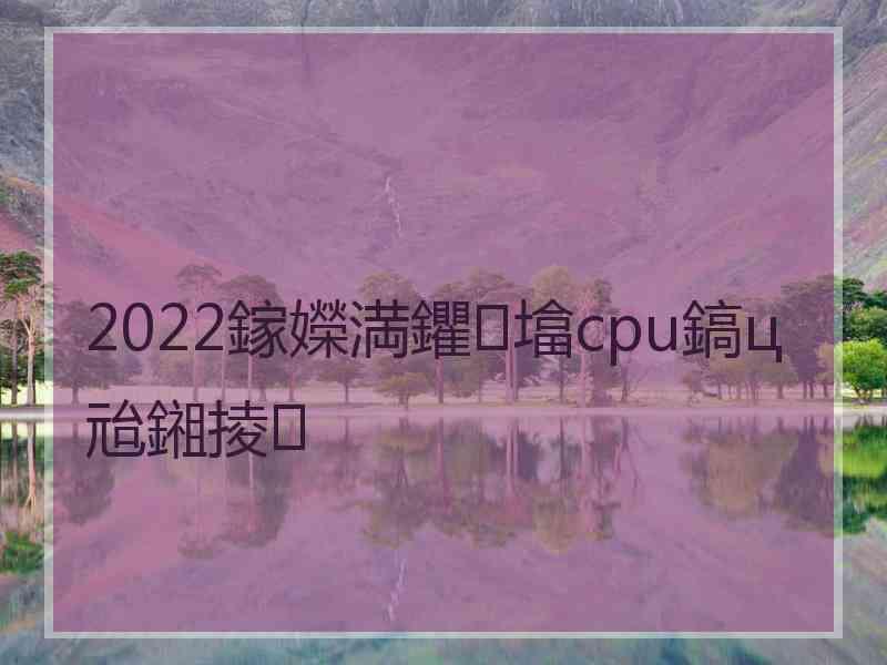 2022鎵嬫満鑺墖cpu鎬ц兘鎺掕