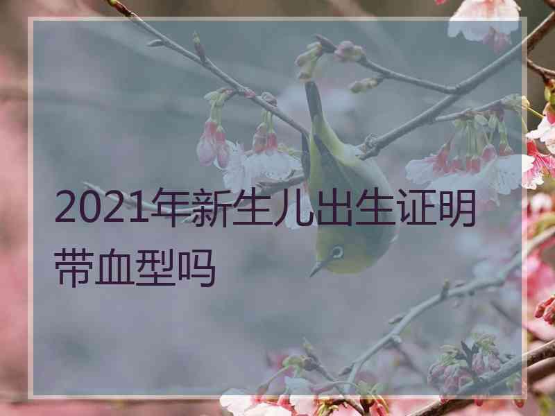 2021年新生儿出生证明带血型吗