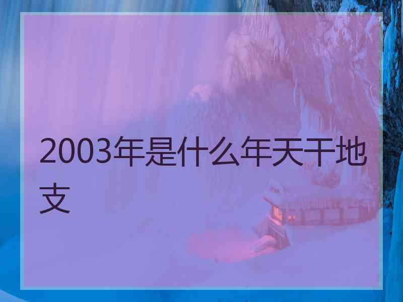 2003年是什么年天干地支