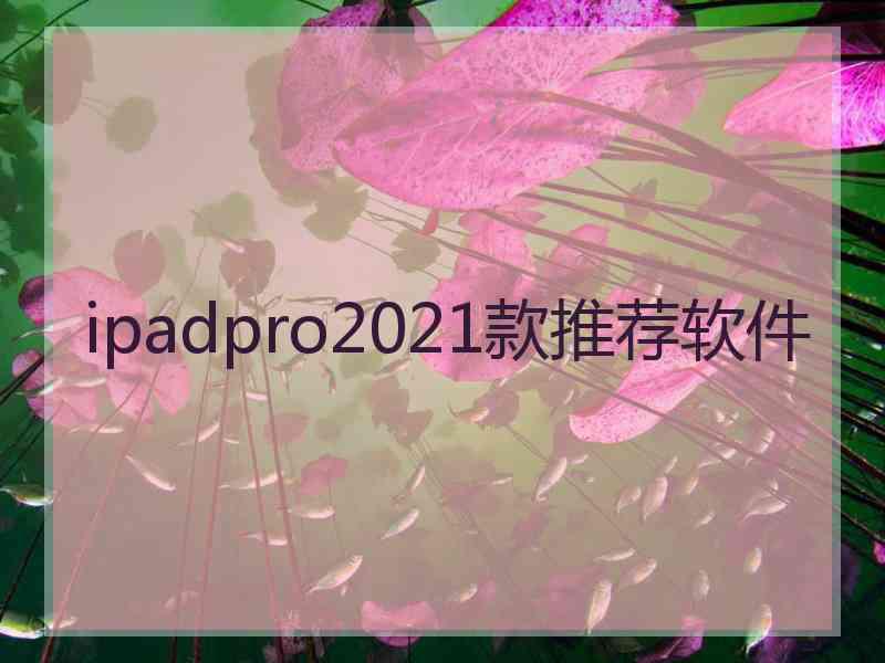 ipadpro2021款推荐软件