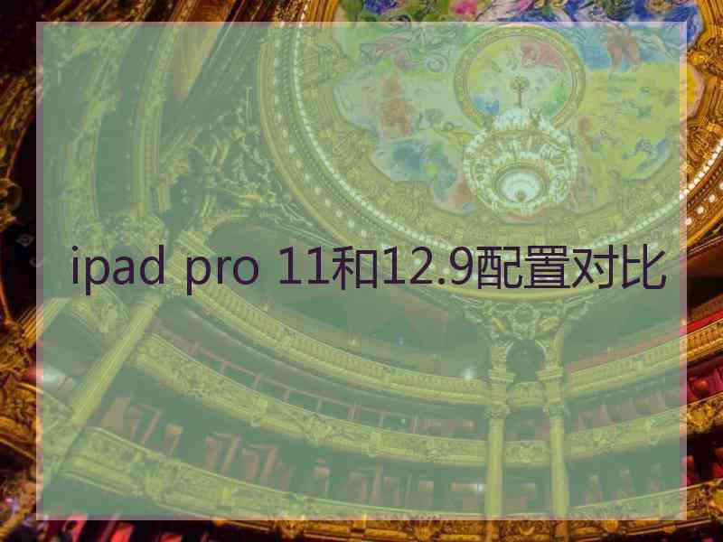 ipad pro 11和12.9配置对比