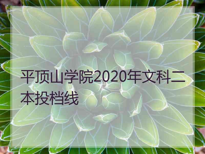 平顶山学院2020年文科二本投档线