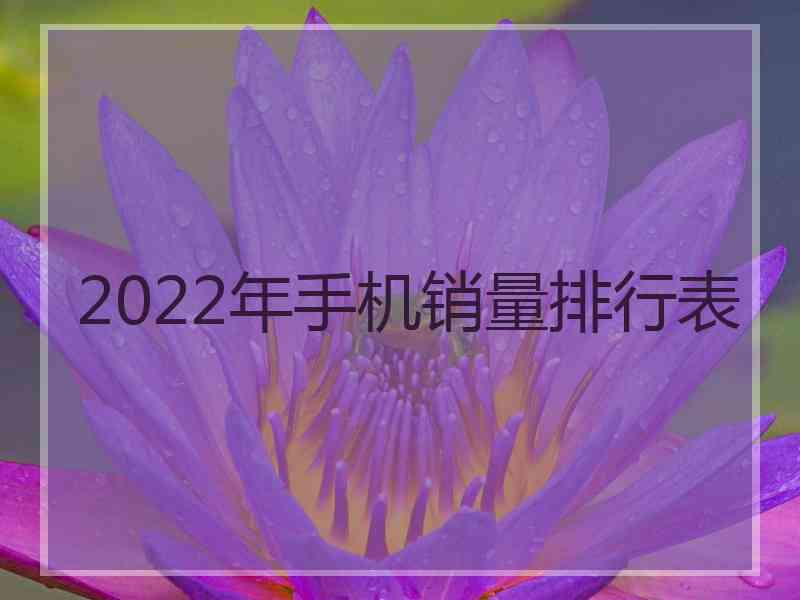 2022年手机销量排行表