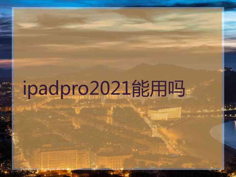 ipadpro2021能用吗