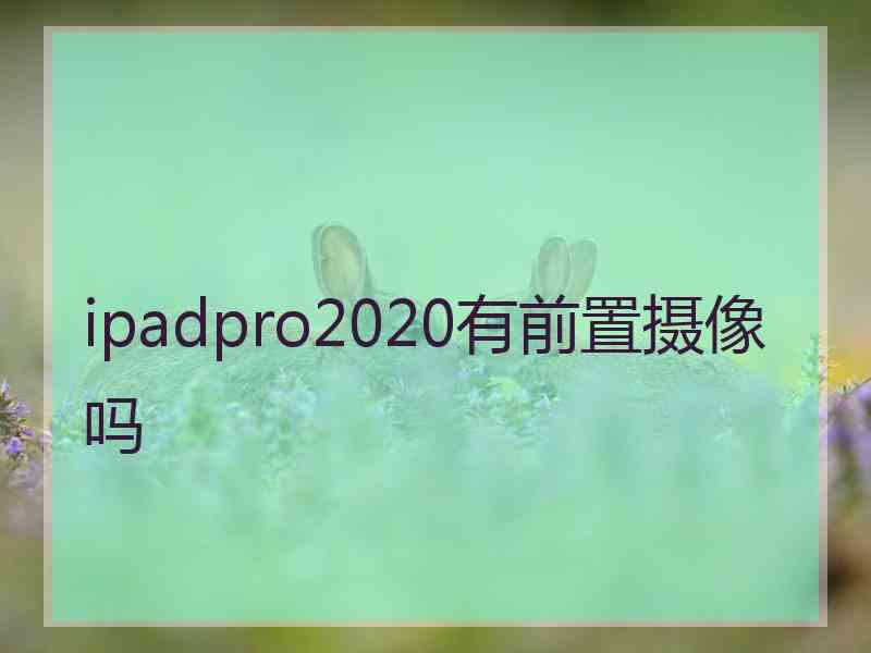 ipadpro2020有前置摄像吗