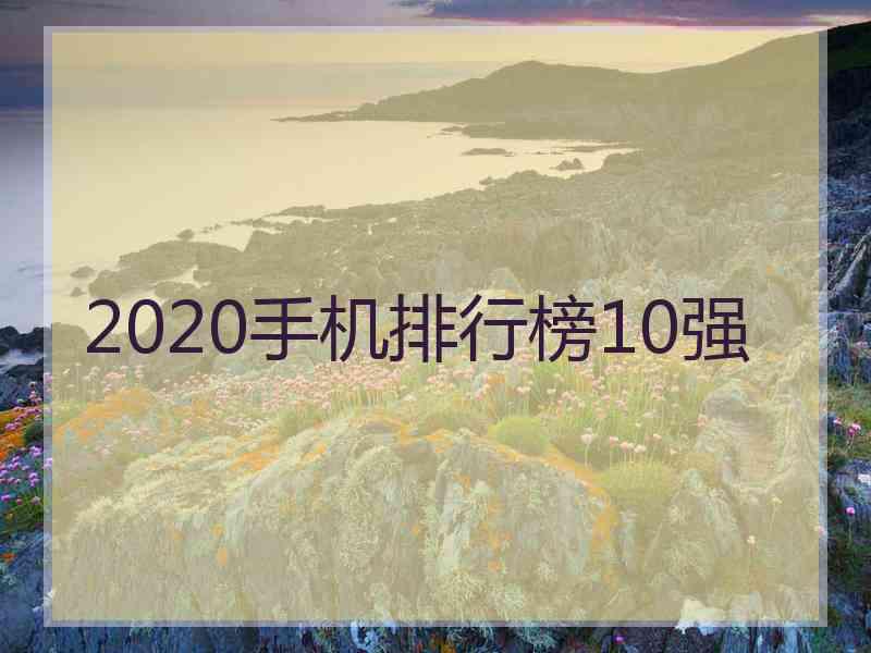 2020手机排行榜10强