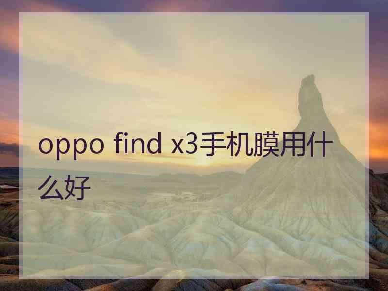 oppo find x3手机膜用什么好