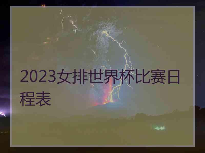 2023女排世界杯比赛日程表