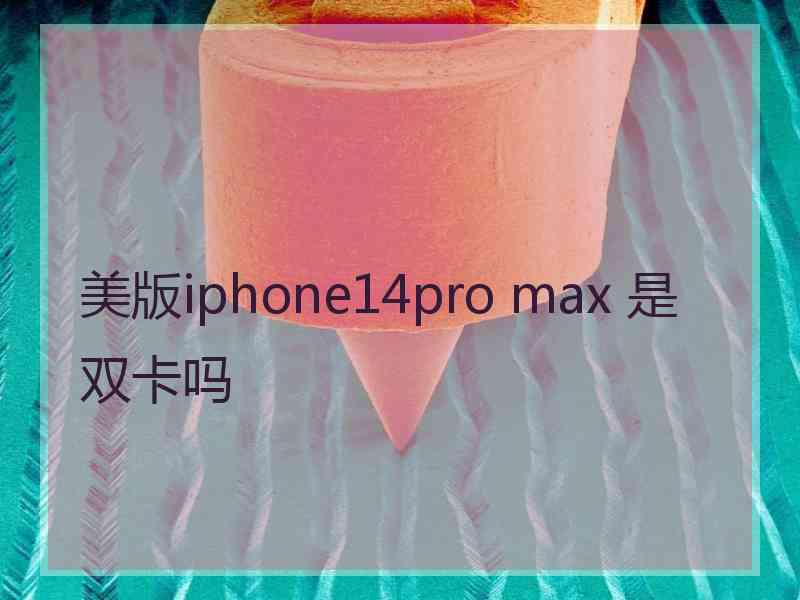 美版iphone14pro max 是双卡吗