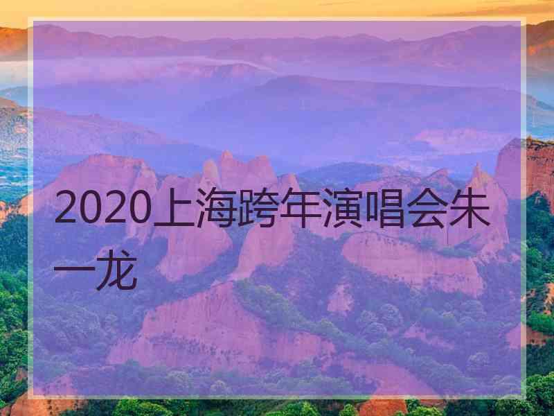 2020上海跨年演唱会朱一龙