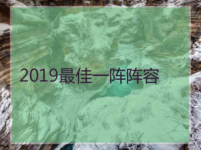 2019最佳一阵阵容