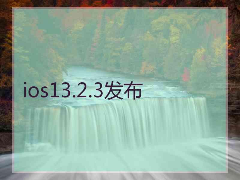 ios13.2.3发布