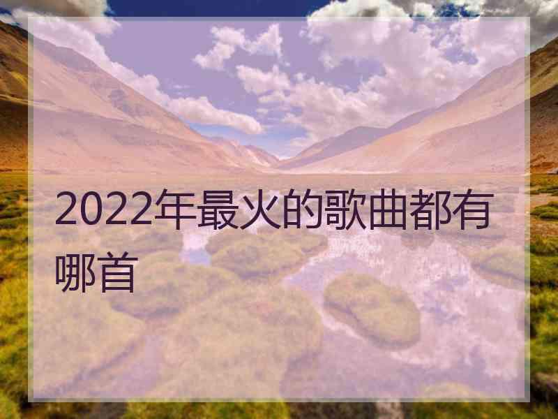 2022年最火的歌曲都有哪首