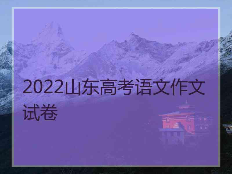 2022山东高考语文作文试卷