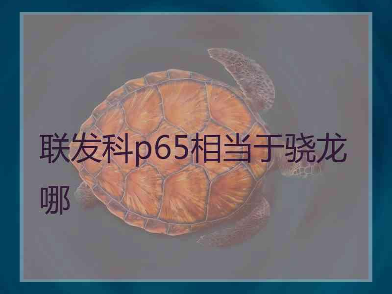 联发科p65相当于骁龙哪