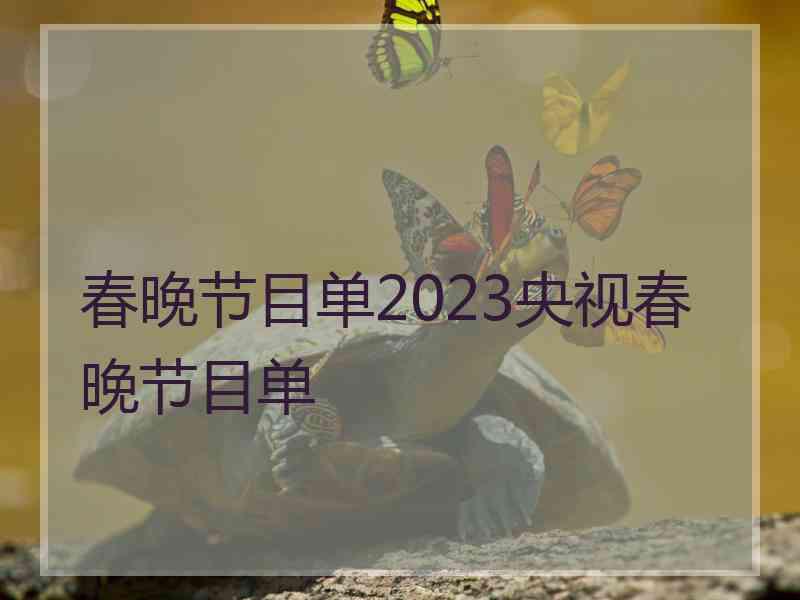 春晚节目单2023央视春晚节目单