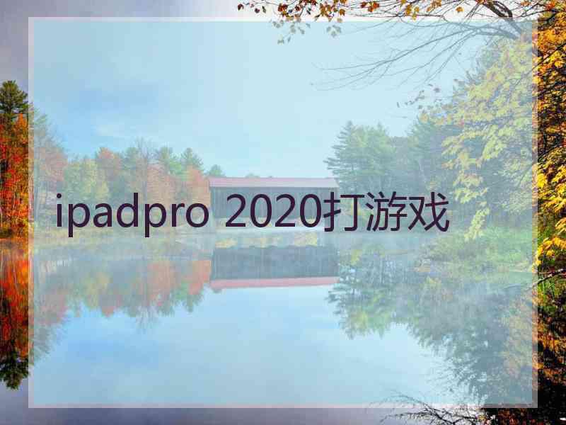 ipadpro 2020打游戏