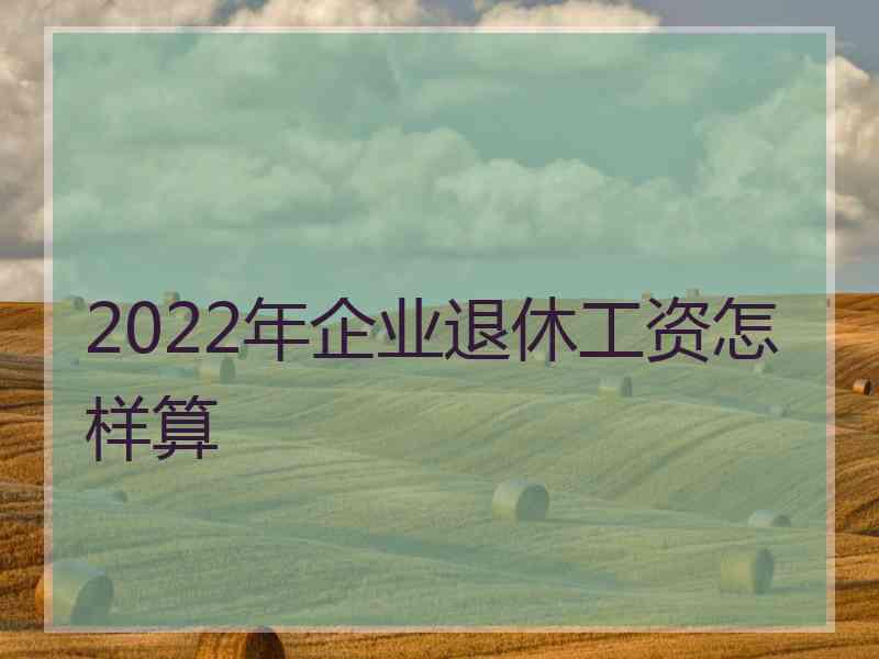 2022年企业退休工资怎样算