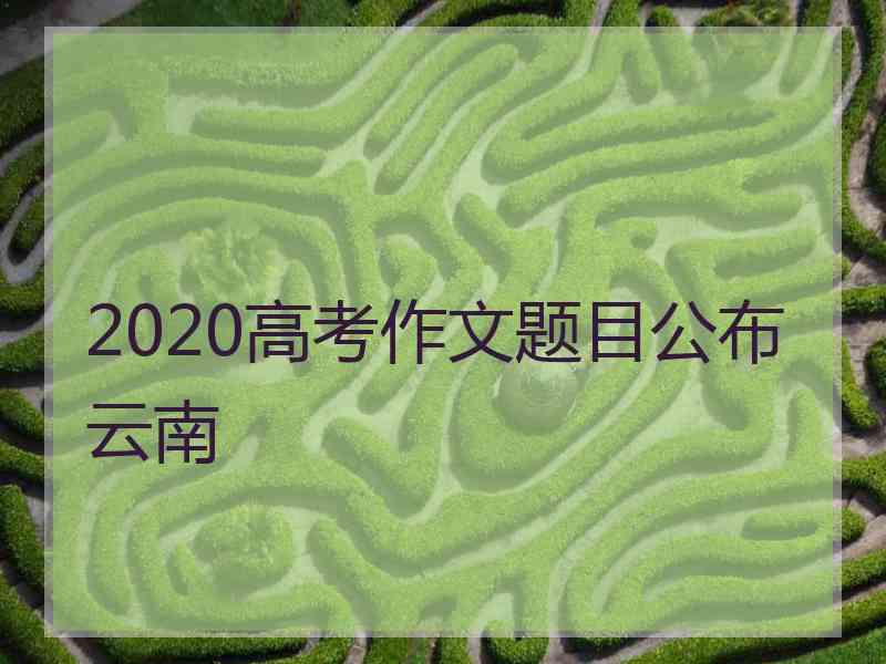 2020高考作文题目公布云南