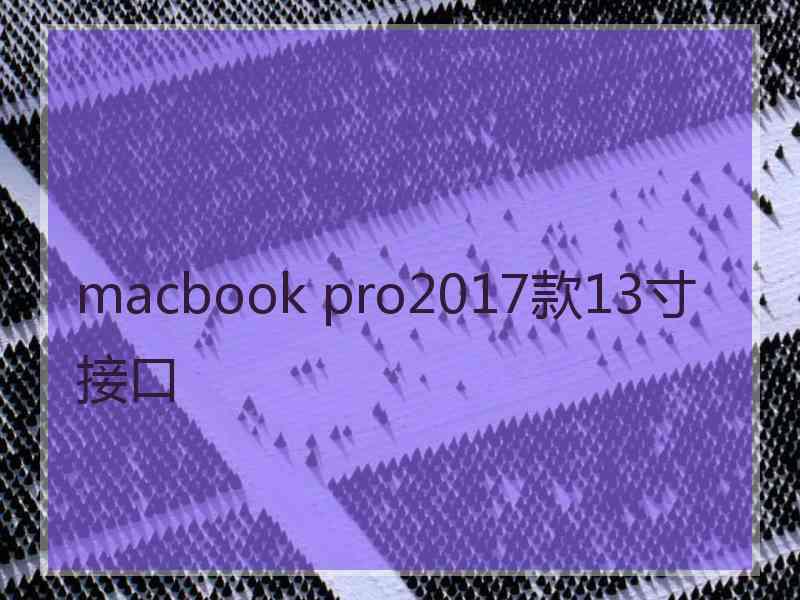 macbook pro2017款13寸接口