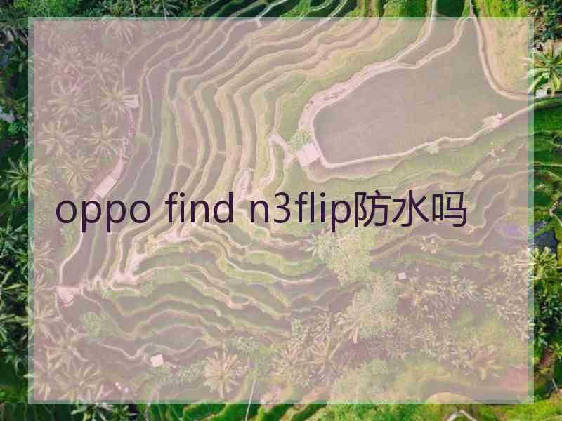 oppo find n3flip防水吗