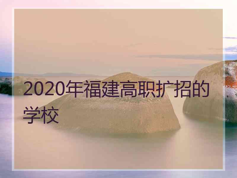 2020年福建高职扩招的学校