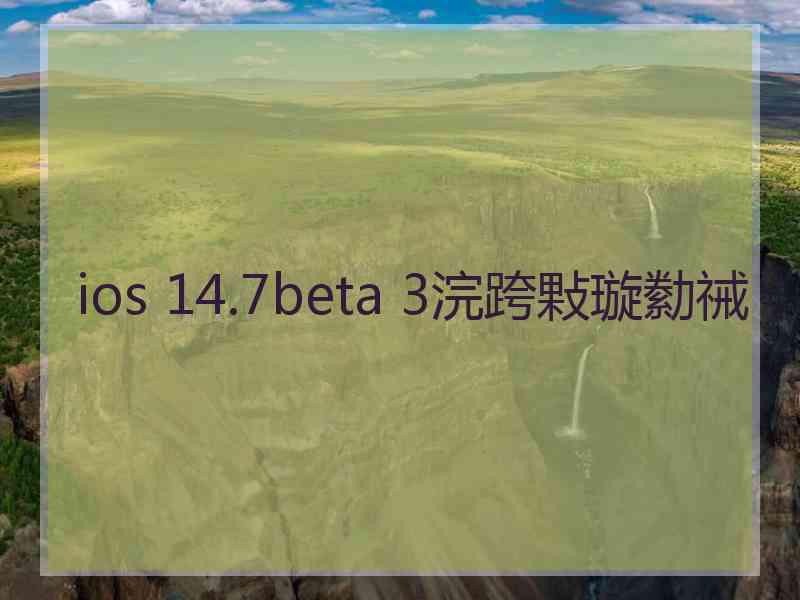 ios 14.7beta 3浣跨敤璇勬祴