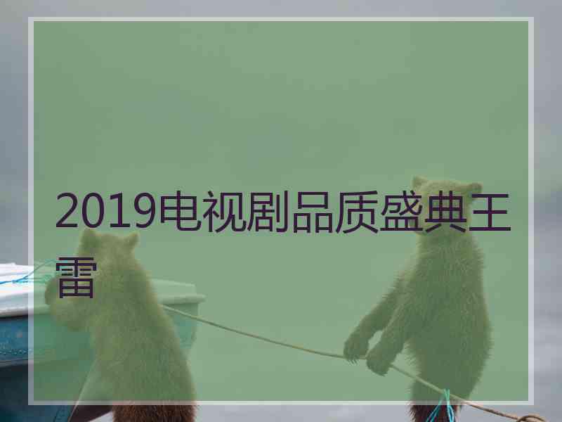 2019电视剧品质盛典王雷