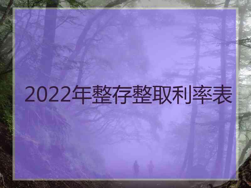 2022年整存整取利率表