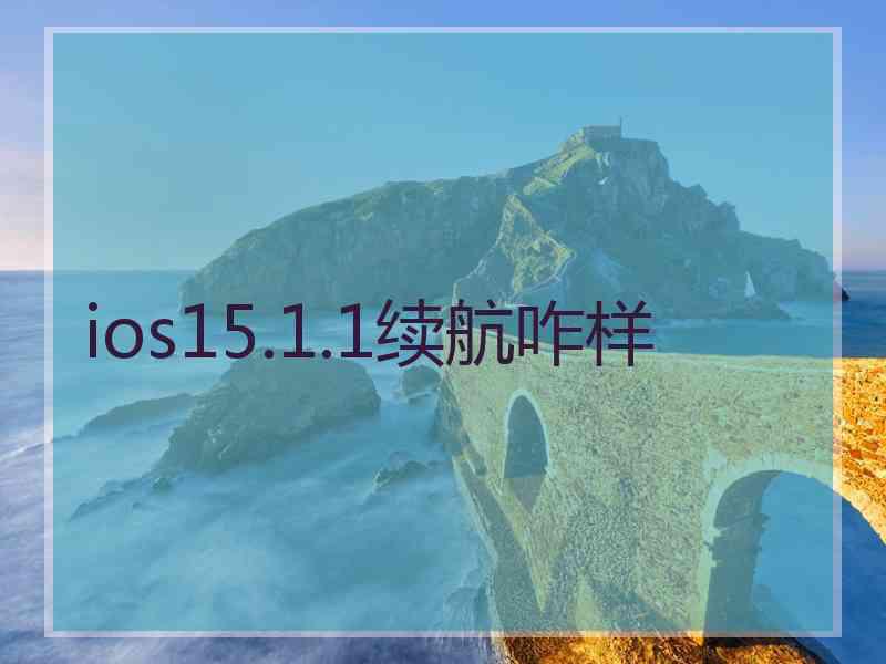 ios15.1.1续航咋样