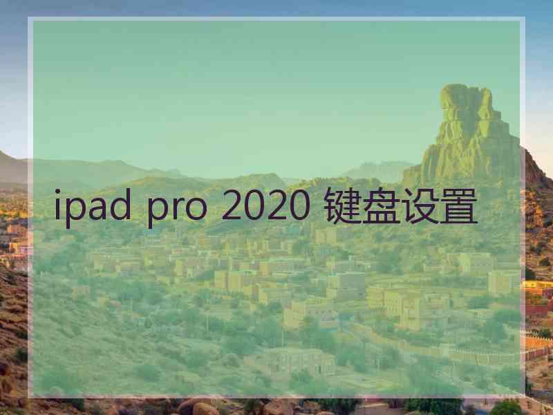 ipad pro 2020 键盘设置