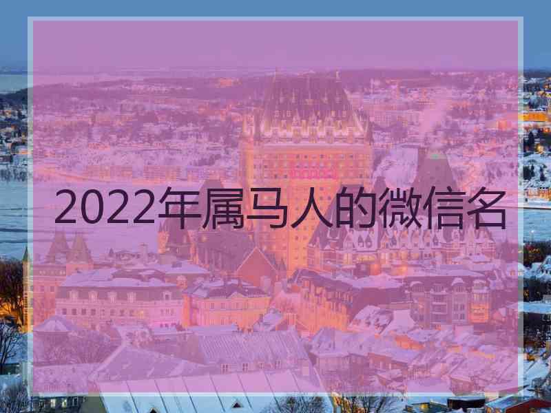 2022年属马人的微信名