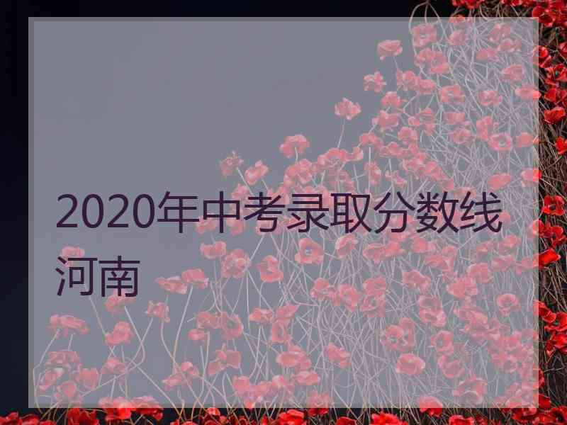 2020年中考录取分数线河南