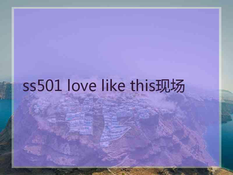 ss501 love like this现场