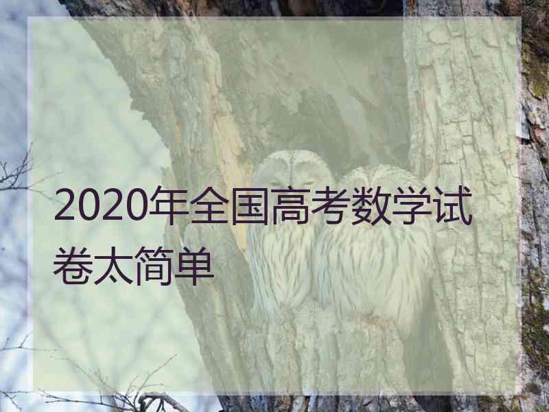 2020年全国高考数学试卷太简单