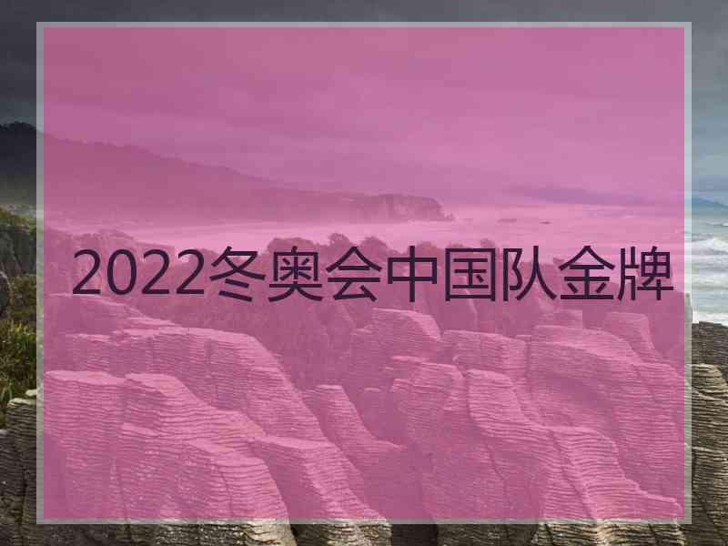 2022冬奥会中国队金牌