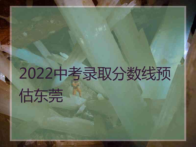 2022中考录取分数线预估东莞