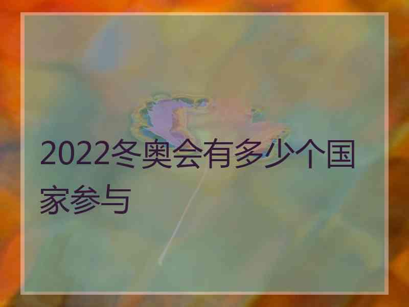 2022冬奥会有多少个国家参与