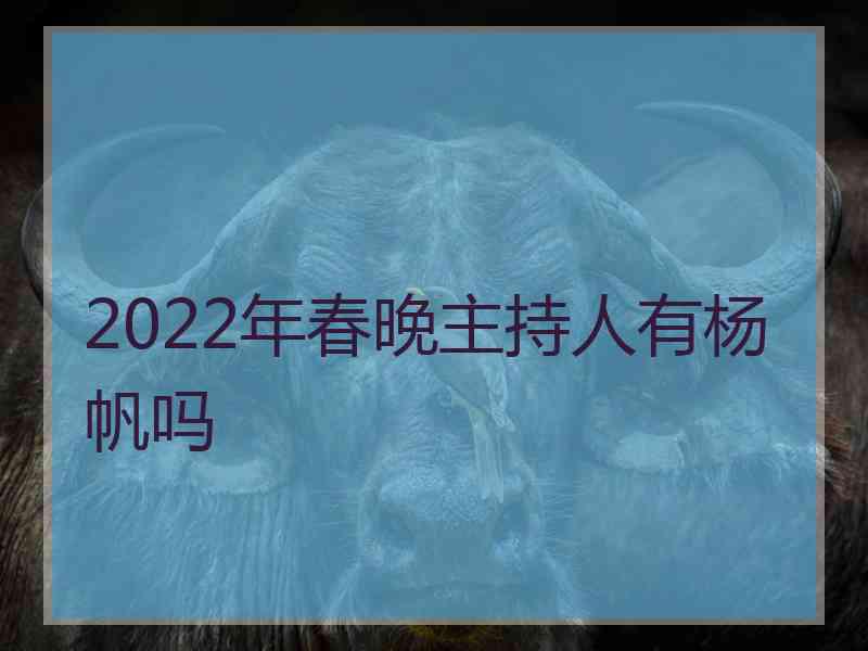 2022年春晚主持人有杨帆吗