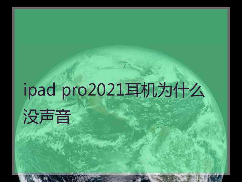 ipad pro2021耳机为什么没声音