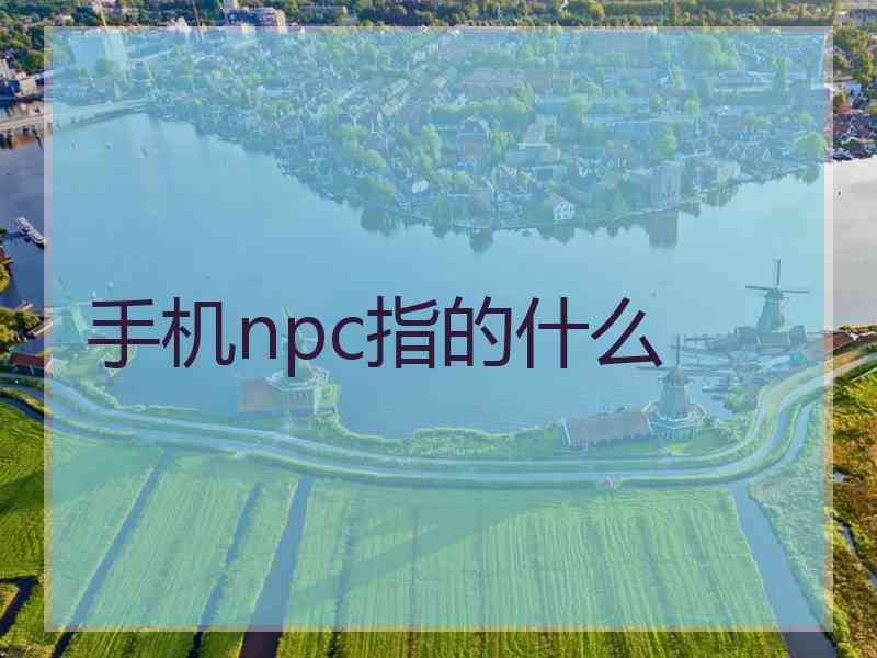 手机npc指的什么