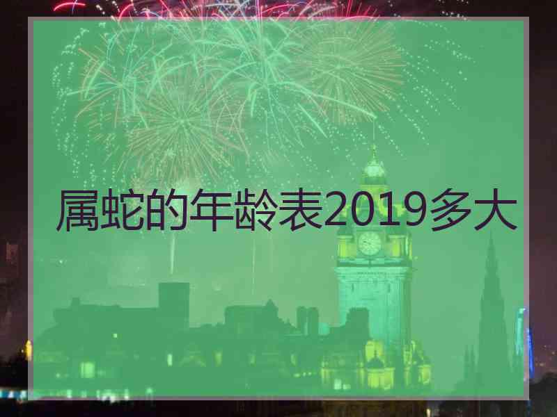 属蛇的年龄表2019多大