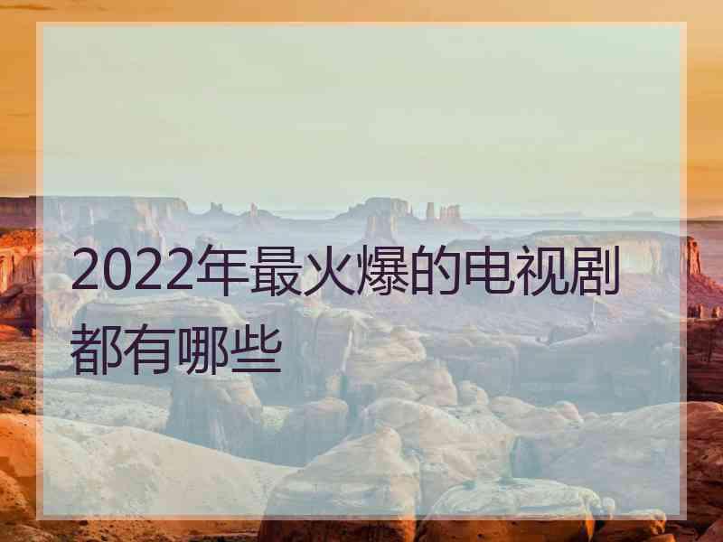 2022年最火爆的电视剧都有哪些