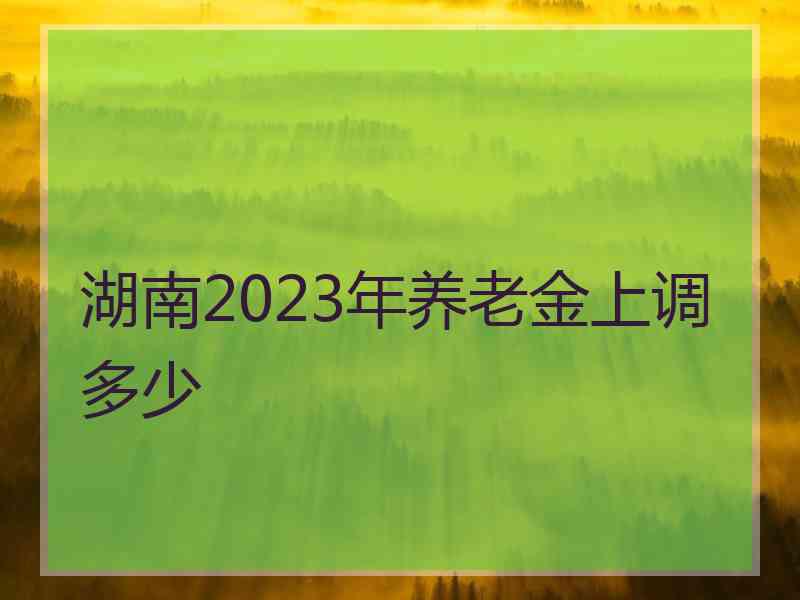 湖南2023年养老金上调多少